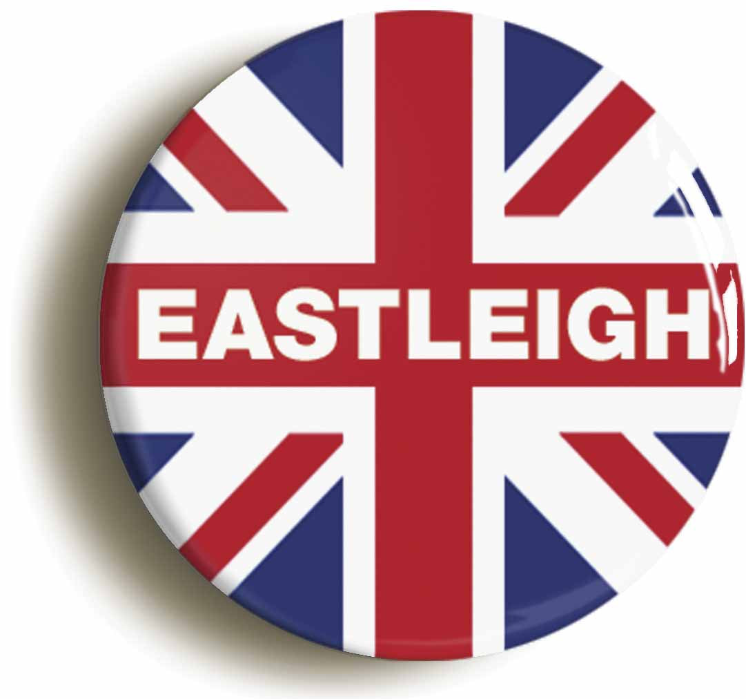 A picture of the front of the product, titled Eastleigh Union Jack Circular 50mm Fridge Magnet