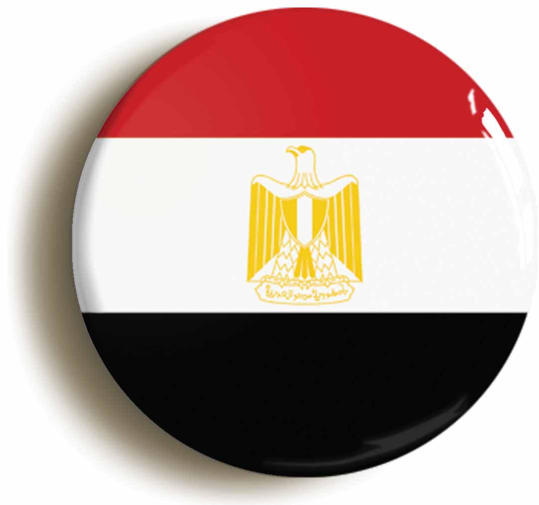 A picture of the front of the product, titled Egypt Egyptian National Flag Button Pin Badge