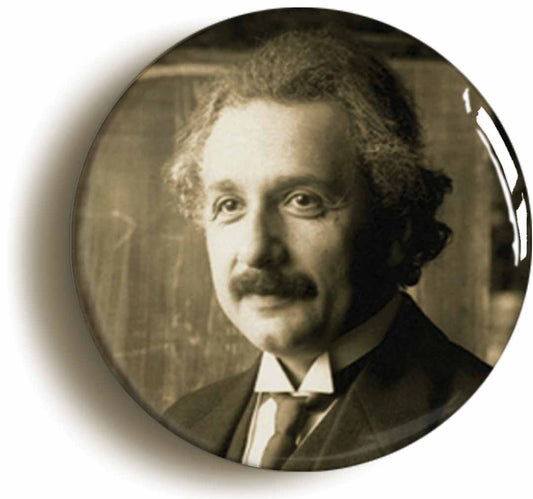 A picture of the front of the product, titled Scientist Einstein Circular 50mm Fridge Magnet
