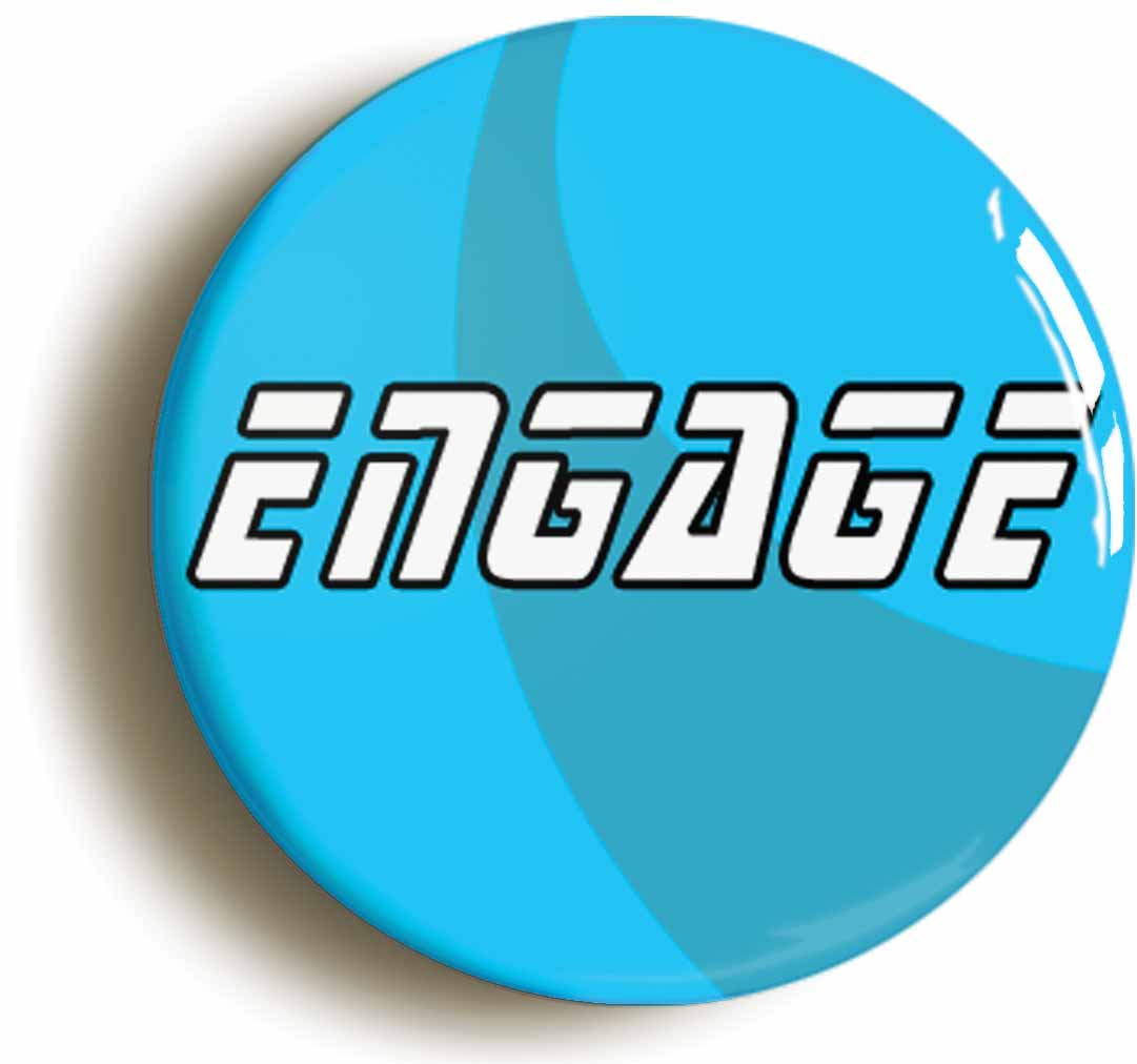 A picture of the front of the product, titled Engage Circular 50mm Fridge Magnet