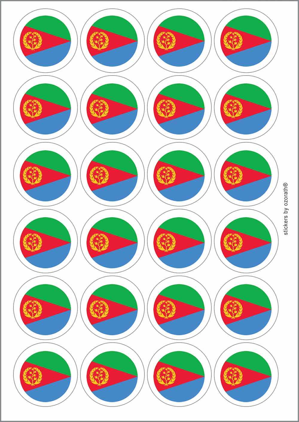 A picture of an A4 sheet of matte paper stickers