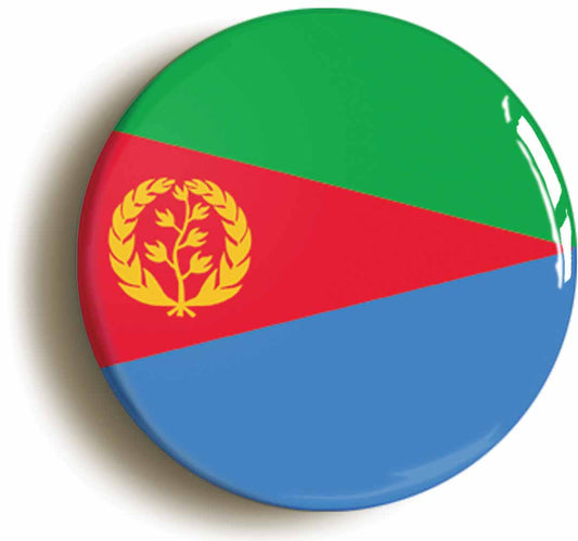 A picture of the front of the product, titled Eritrea Eritrean National Flag Circular 50mm Fridge Magnet