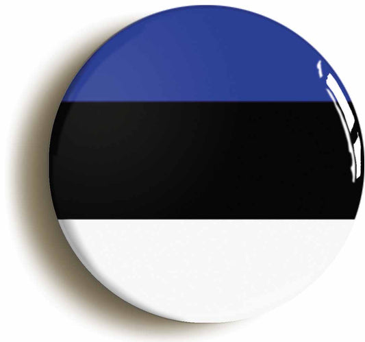 A picture of the front of the product, titled Estonia Estonian National Flag Button Pin Badge