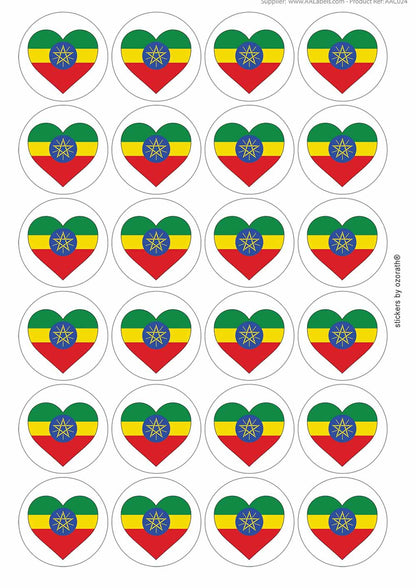 A picture of an A4 sheet of matte paper stickers