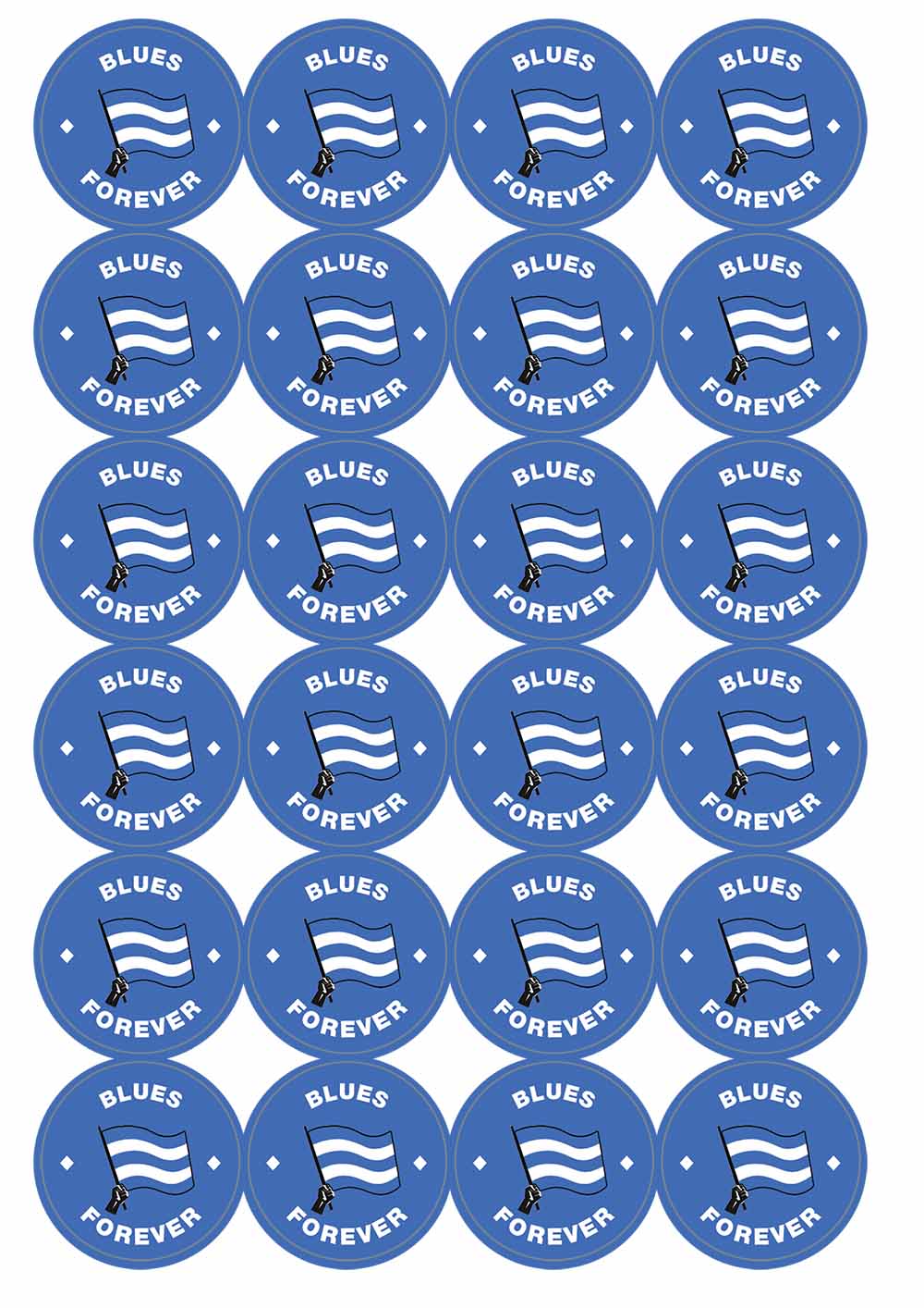 A picture of an A4 sheet of matte paper stickers