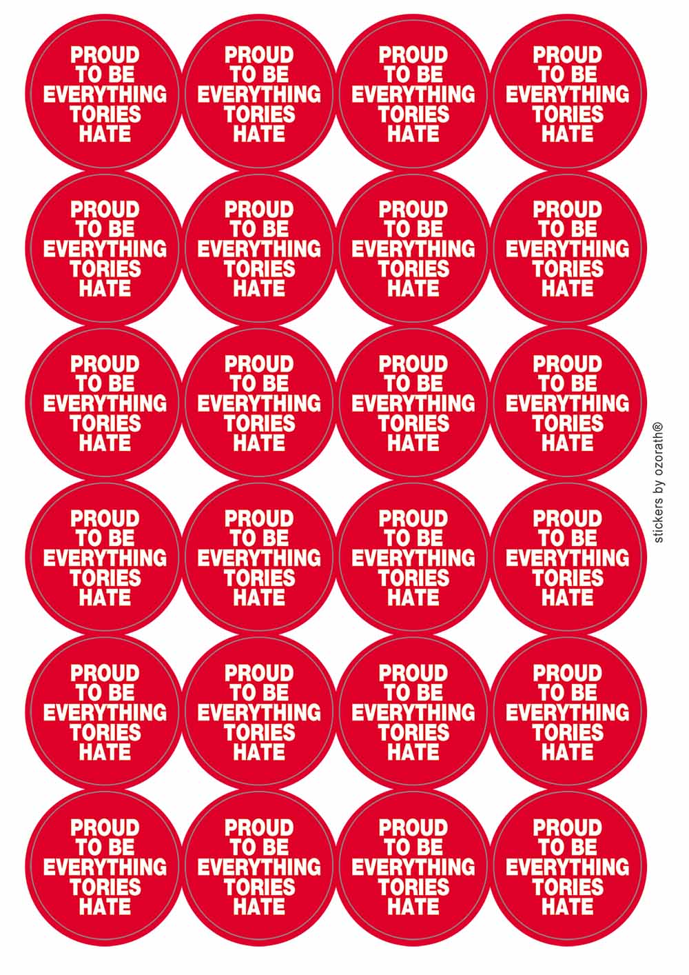A picture of an A4 sheet of matte paper stickers
