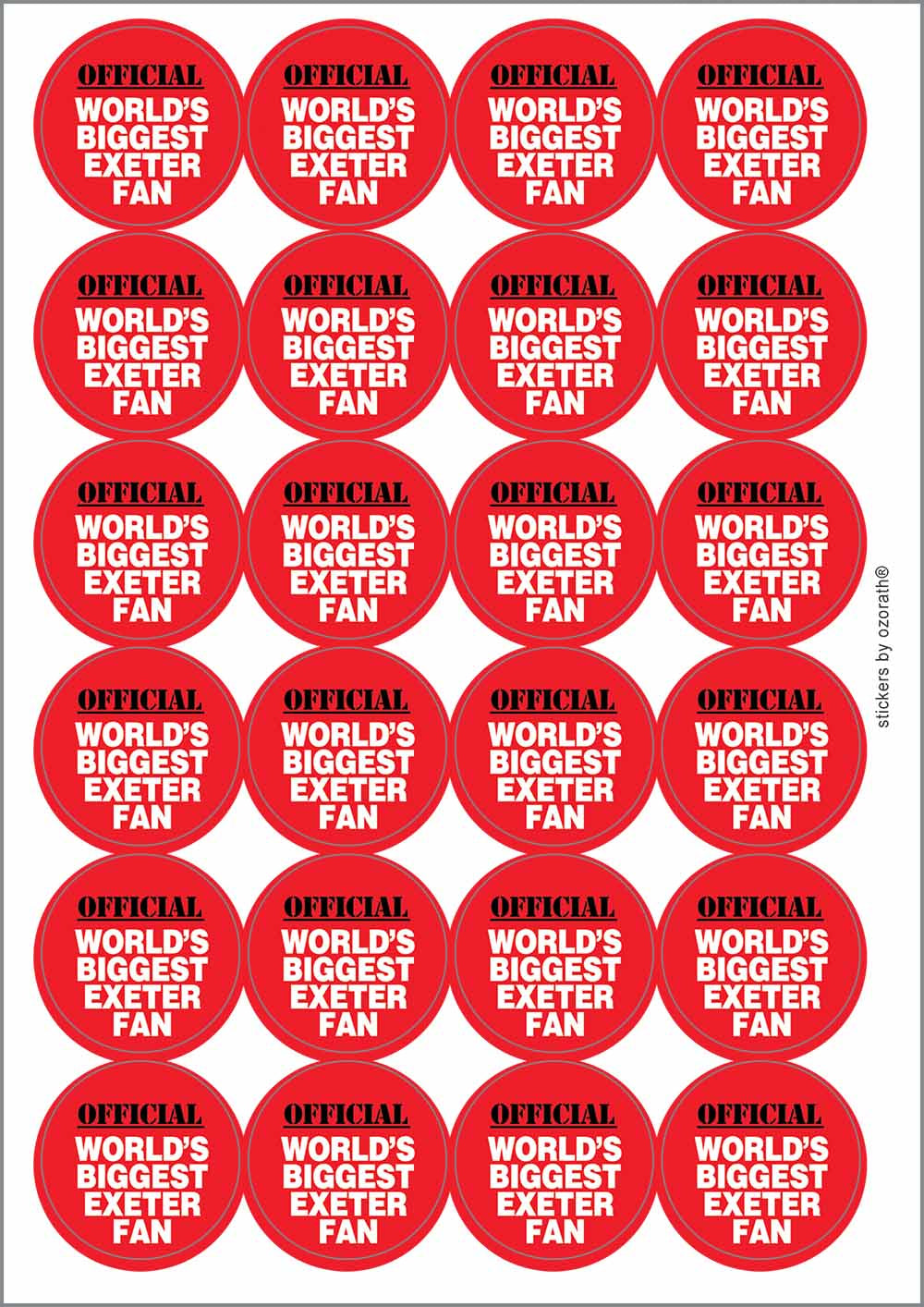 A picture of an A4 sheet of matte paper stickers