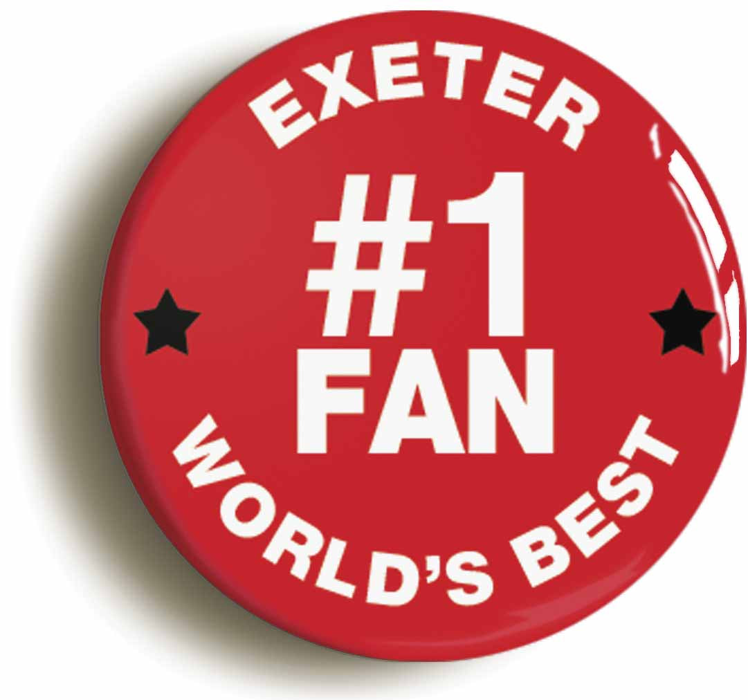 A picture of the front of the product, titled Exeter #1 Fan Circular 50mm Fridge Magnet