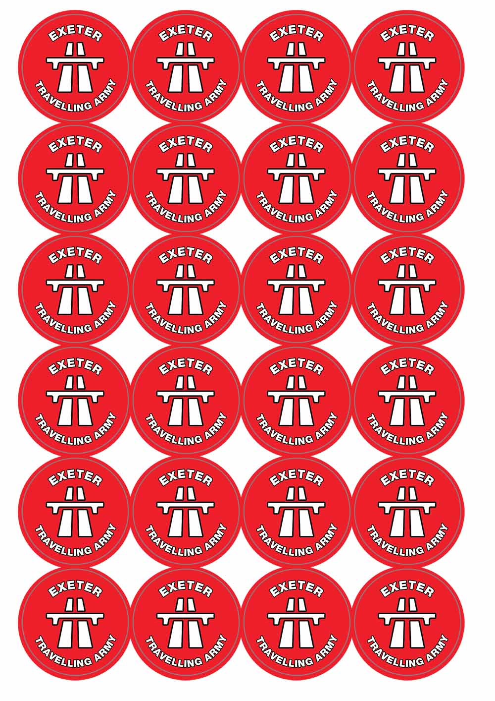 A picture of an A4 sheet of matte paper stickers