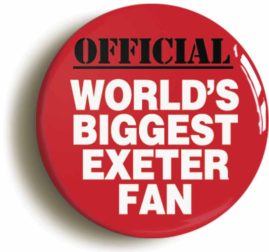 A picture of the front of the product, titled World's Biggest Exeter Fan Circular 50mm Fridge Magnet