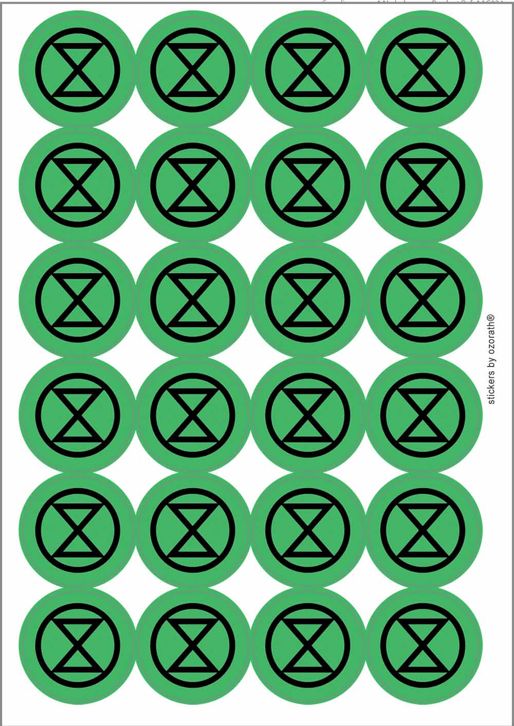 A picture of an A4 sheet of matte paper stickers