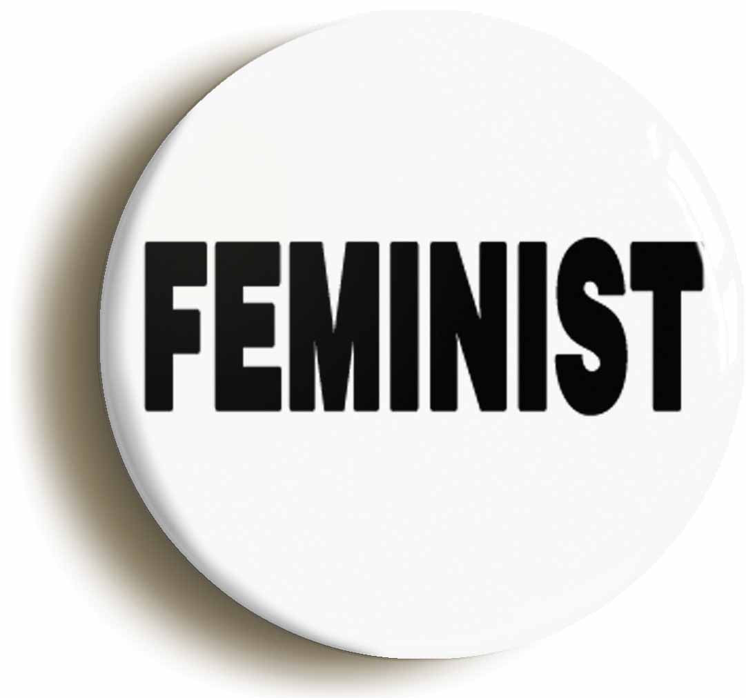 A picture of the front of the product, titled Feminist Feminism Button Pin Badge