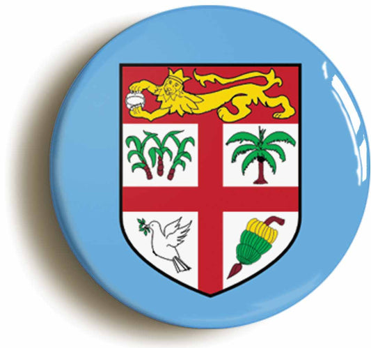 A picture of the front of the product, titled Fiji Fijian National Flag Circular 50mm Fridge Magnet