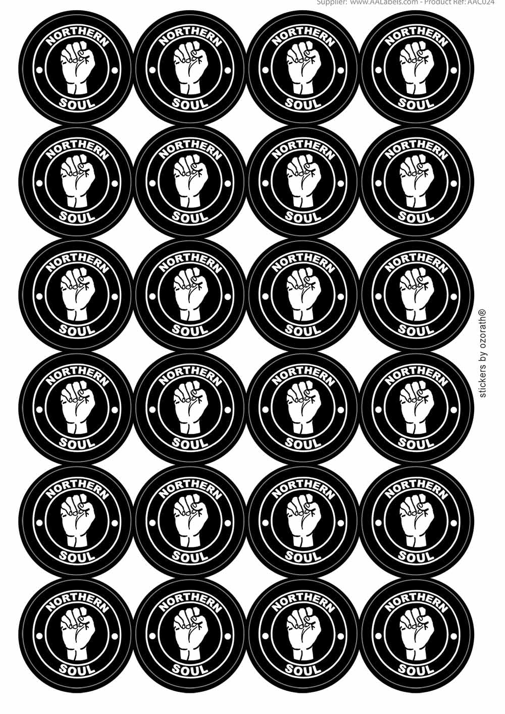 A picture of an A4 sheet of matte paper stickers
