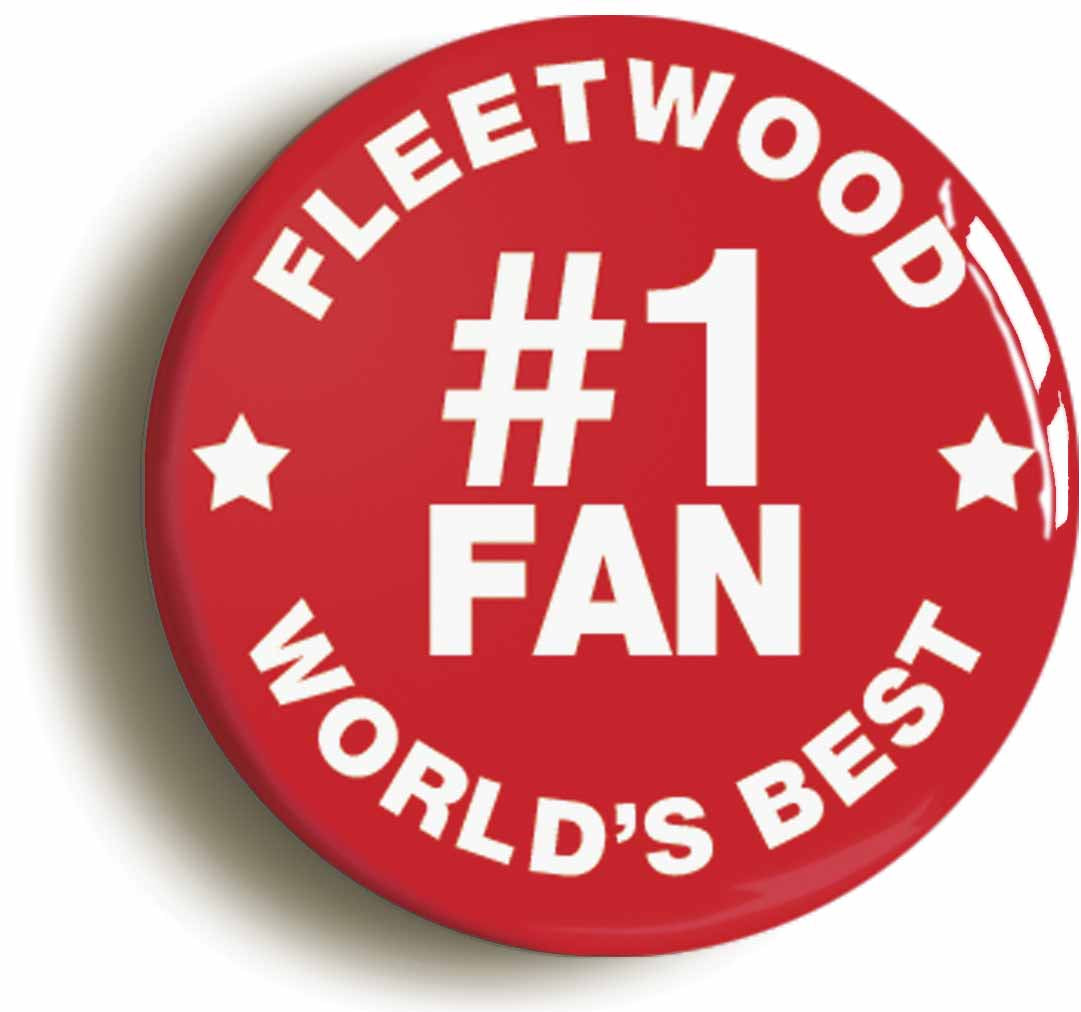 A picture of the front of the product, titled Fleetwood #1 Fan Circular 50mm Fridge Magnet