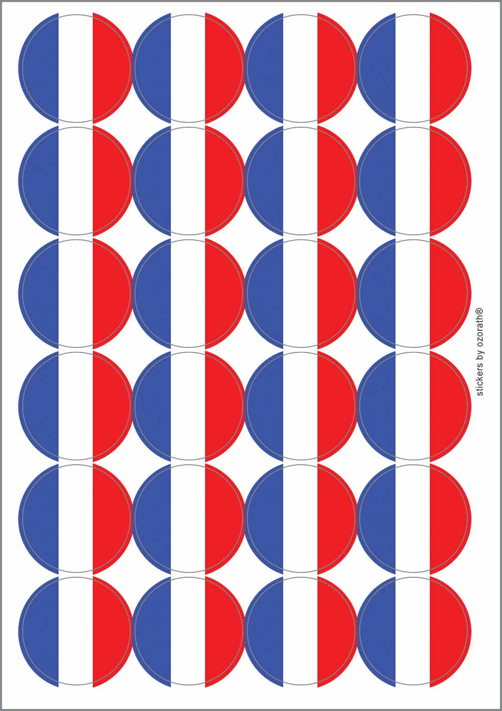 A picture of an A4 sheet of matte paper stickers