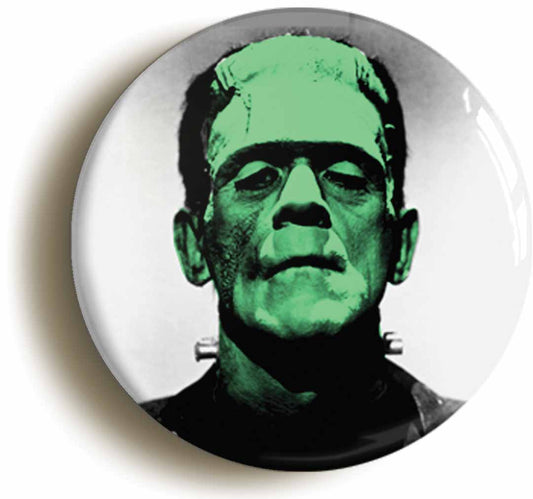 A picture of the front of the product, titled Frankenstein's Monster Button Pin Badge