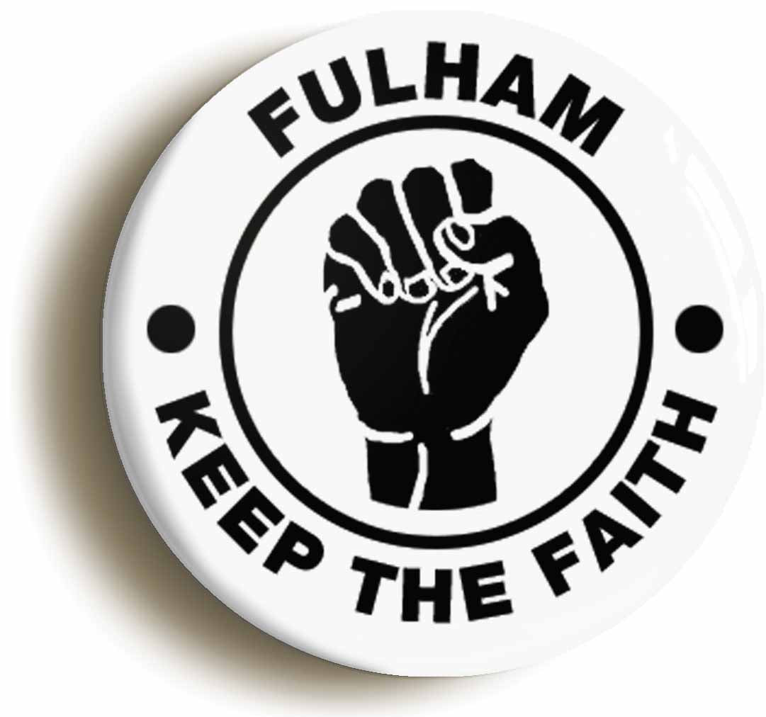A picture of the front of the product, titled Fulham Keep The Faith Northern Soul Circular 50mm Fridge Magnet