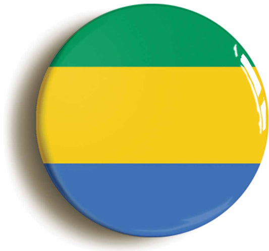 A picture of the front of the product, titled Gabon Gabonese National Flag Circular 50mm Fridge Magnet
