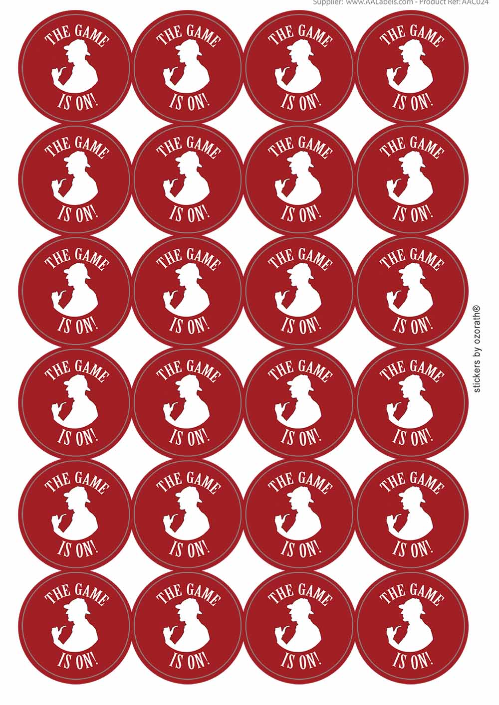 A picture of an A4 sheet of matte paper stickers