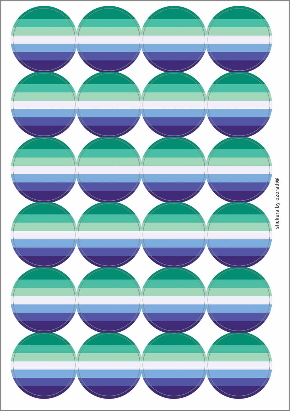 A picture of an A4 sheet of matte paper stickers
