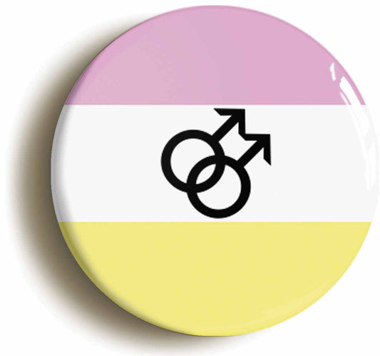 A picture of the front of the product, titled Twink Pride LGBTQ Gay Button Pin Badge