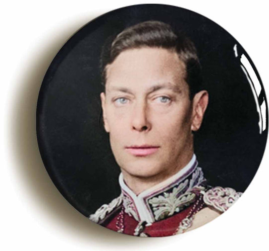 A picture of the front of the product, titled King George VI Portrait Button Pin Badge