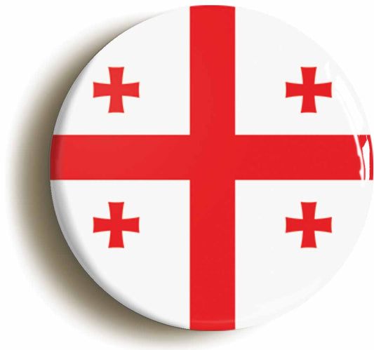 A picture of the front of the product, titled Georgia Georgian National Flag Circular 50mm Fridge Magnet