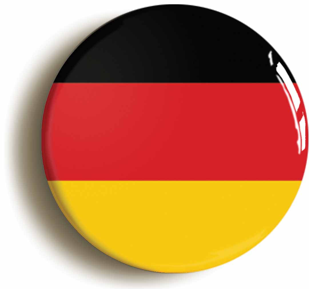 A picture of the front of the product, titled Germany German National Flag Button Pin Badge