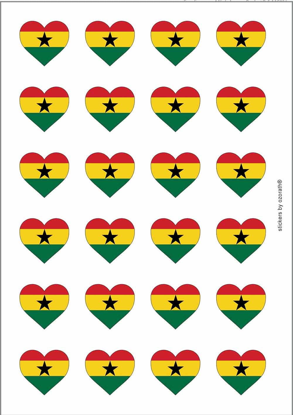A picture of an A4 sheet of matte paper stickers