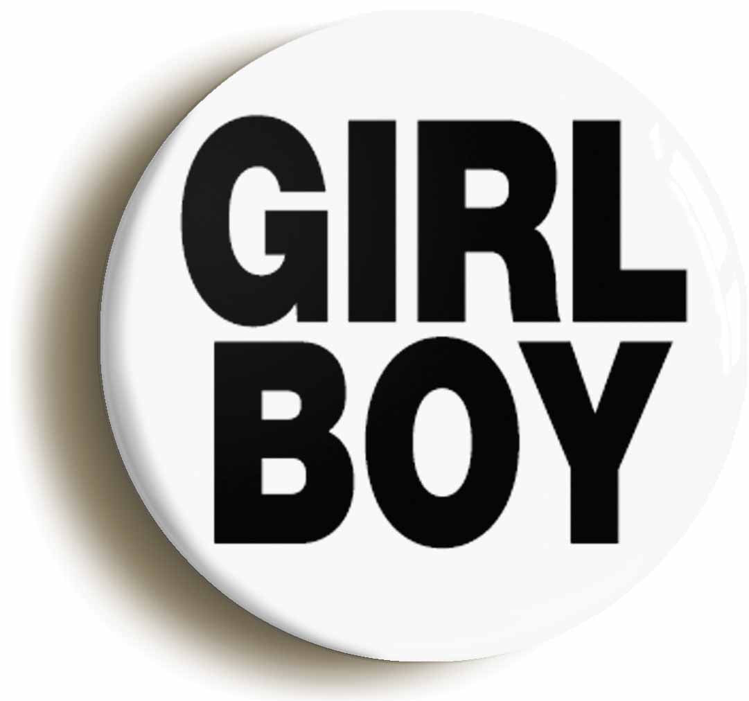 A picture of the front of the product, titled Girl Boy Button Pin Badge