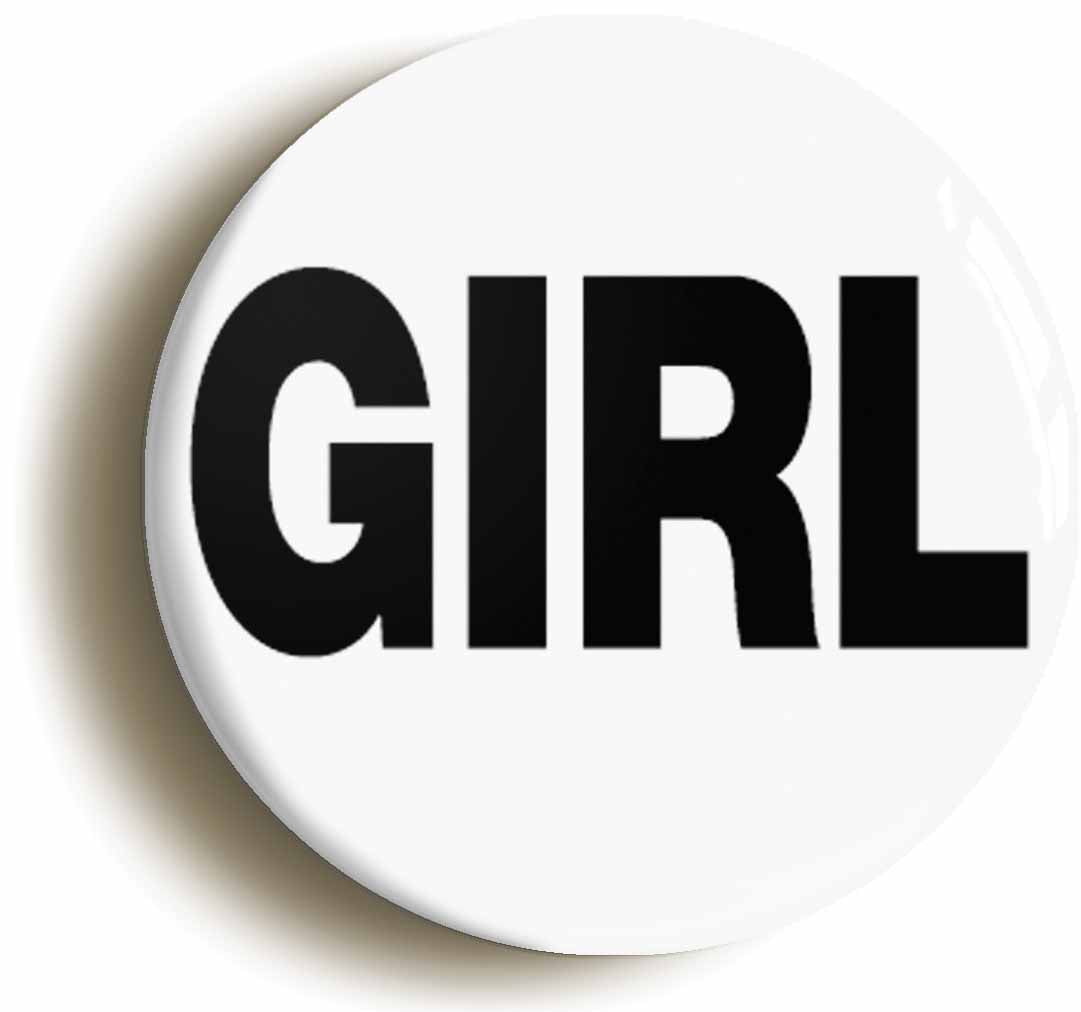 A picture of the front of the product, titled Girl Button Pin Badge