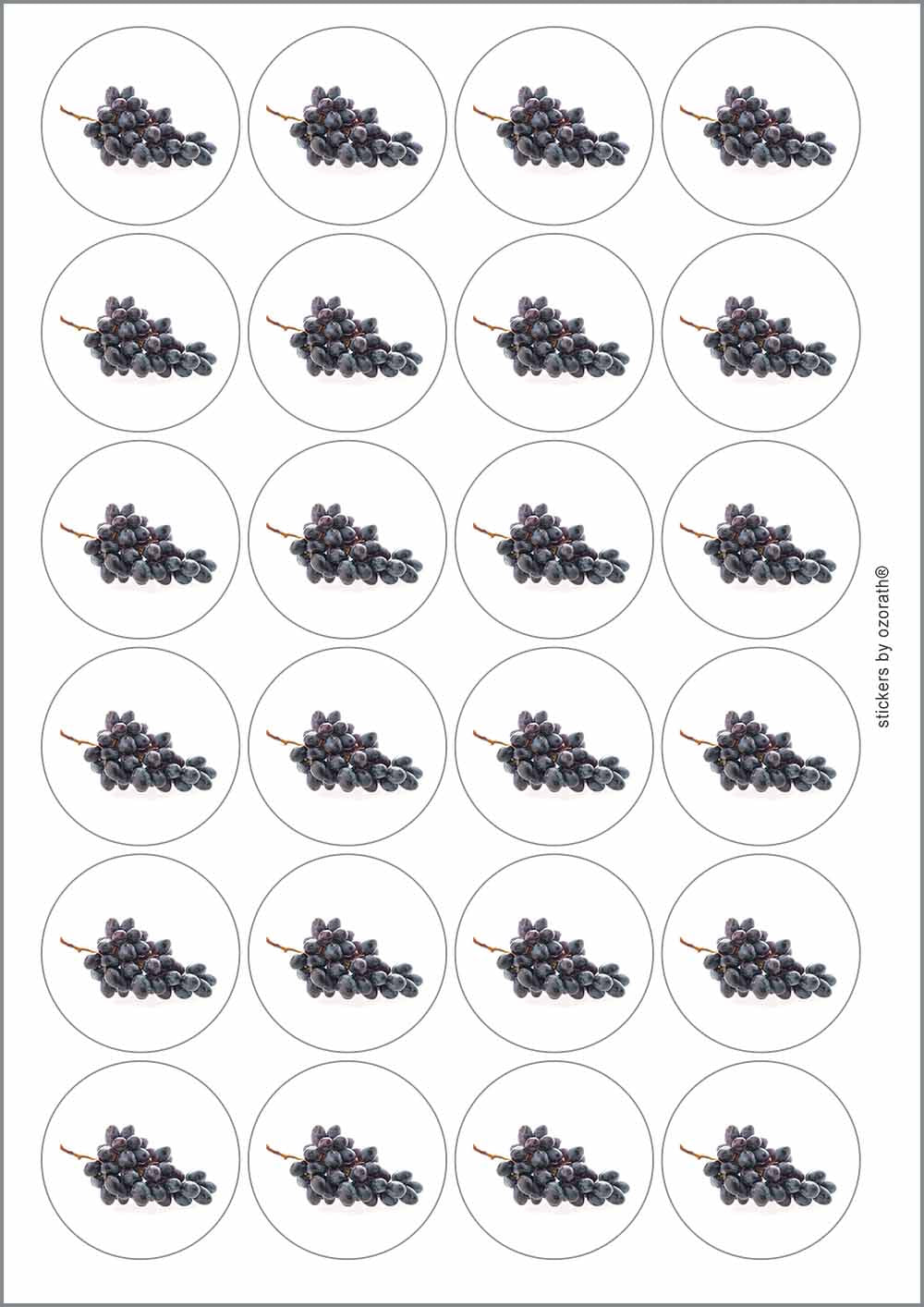 A picture of an A4 sheet of matte paper stickers
