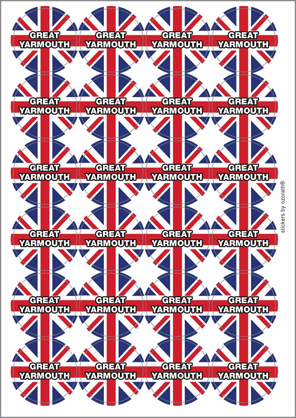A picture of an A4 sheet of matte paper stickers