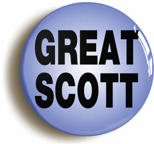 A picture of the front of the product, titled Great Scott Circular 50mm Fridge Magnet