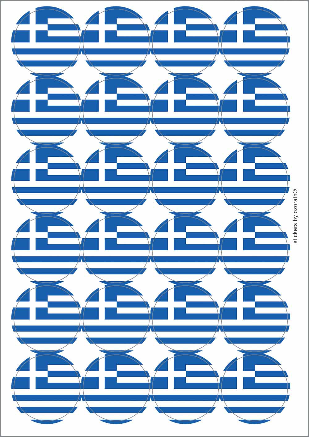 A picture of an A4 sheet of matte paper stickers