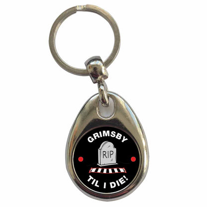 An image of a plain metal keyring
