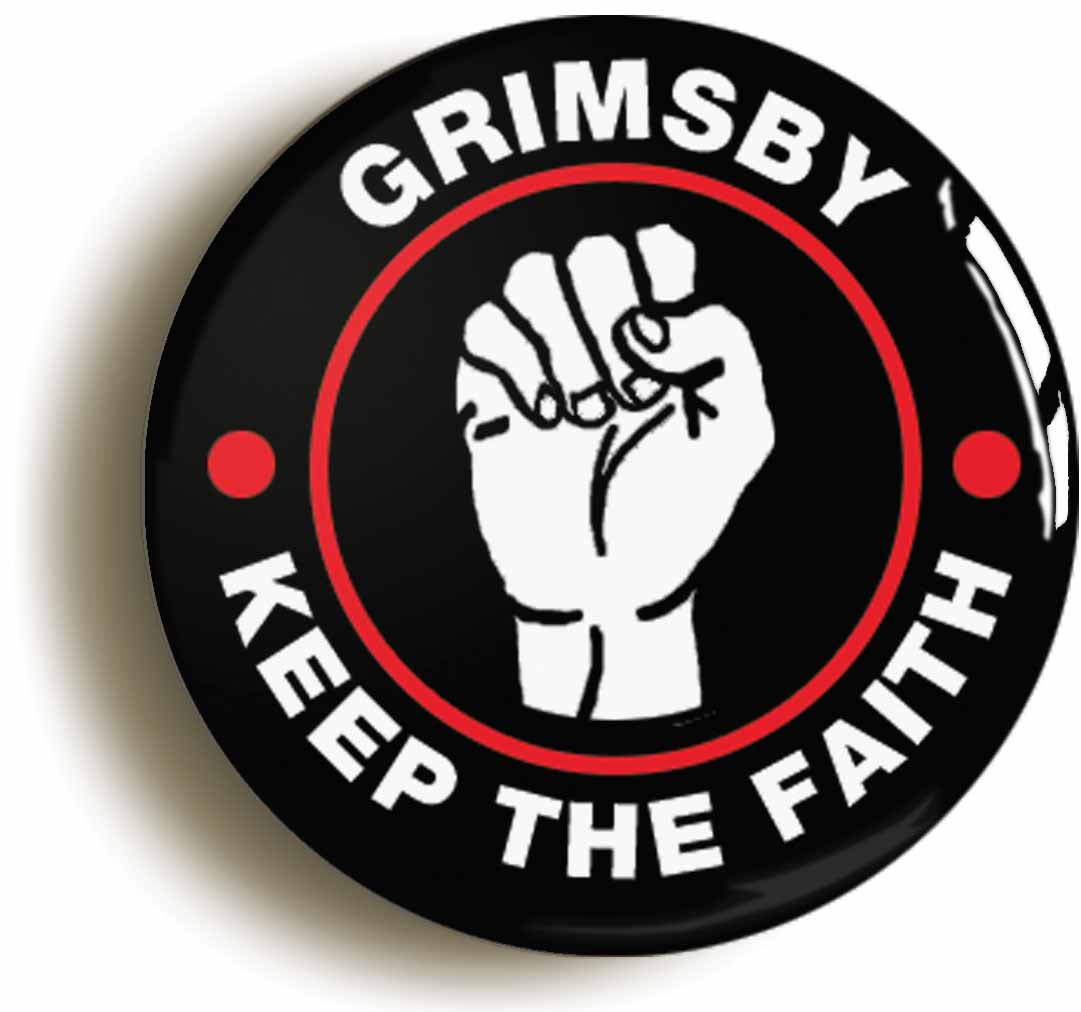 A picture of the front of the product, titled Grimsby Keep The Faith Northern Soul Circular 50mm Fridge Magnet
