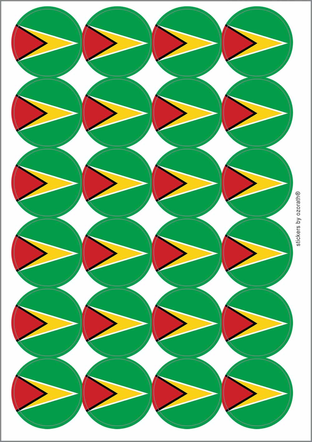 A picture of an A4 sheet of matte paper stickers