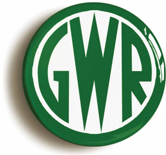 A picture of the front of the product, titled GWR Great Western Railway Retro Logo Button Pin Badge