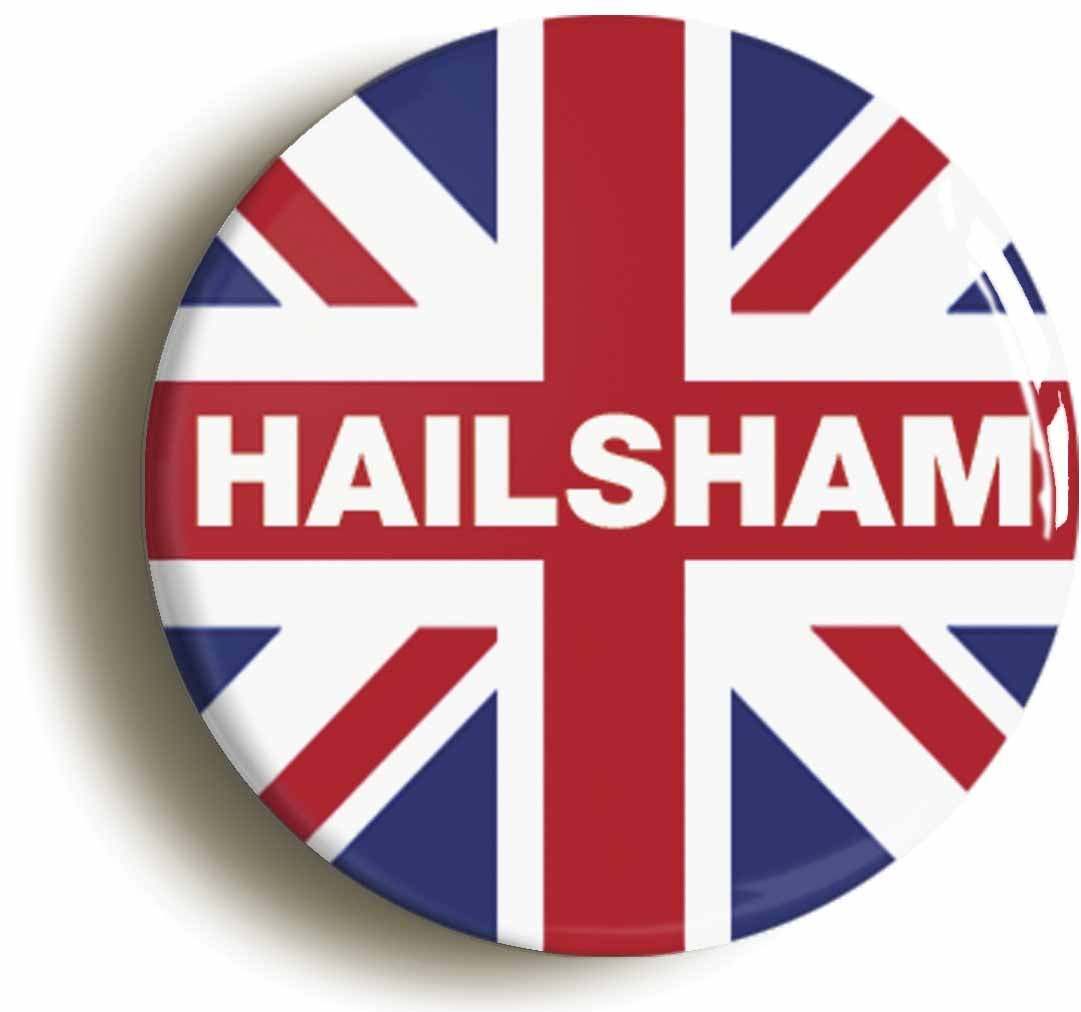 A picture of the front of the product, titled Hailsham Union Jack Button Pin Badge