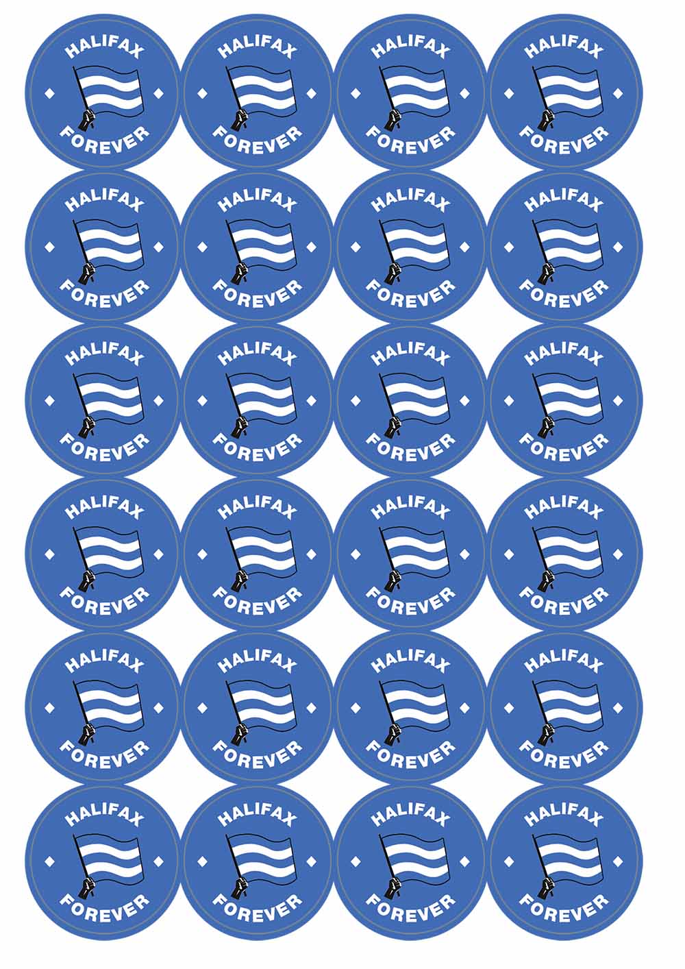 A picture of an A4 sheet of matte paper stickers