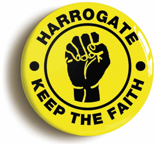 A picture of the front of the product, titled Harrogate Keep The Faith Northern Soul Circular 50mm Fridge Magnet