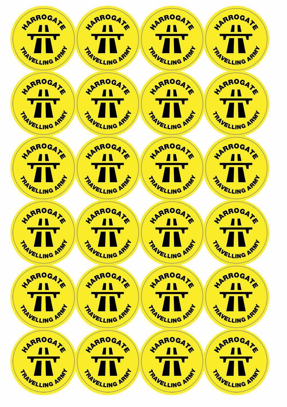 A picture of an A4 sheet of matte paper stickers