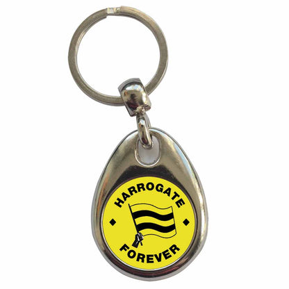 An image of a plain metal keyring
