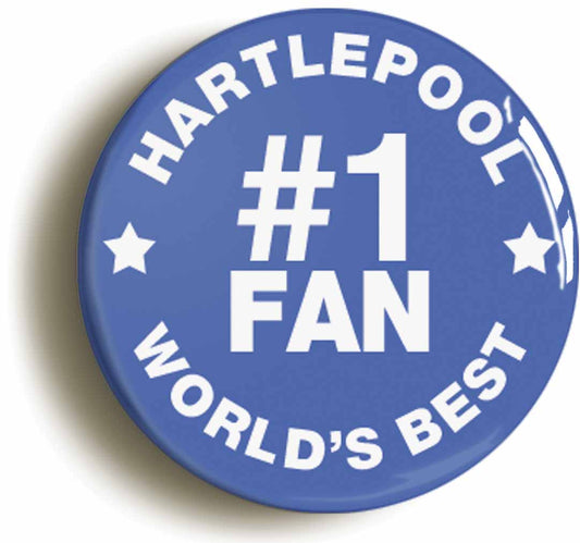 A picture of the front of the product, titled Hartlepool #1 Fan Circular 50mm Fridge Magnet