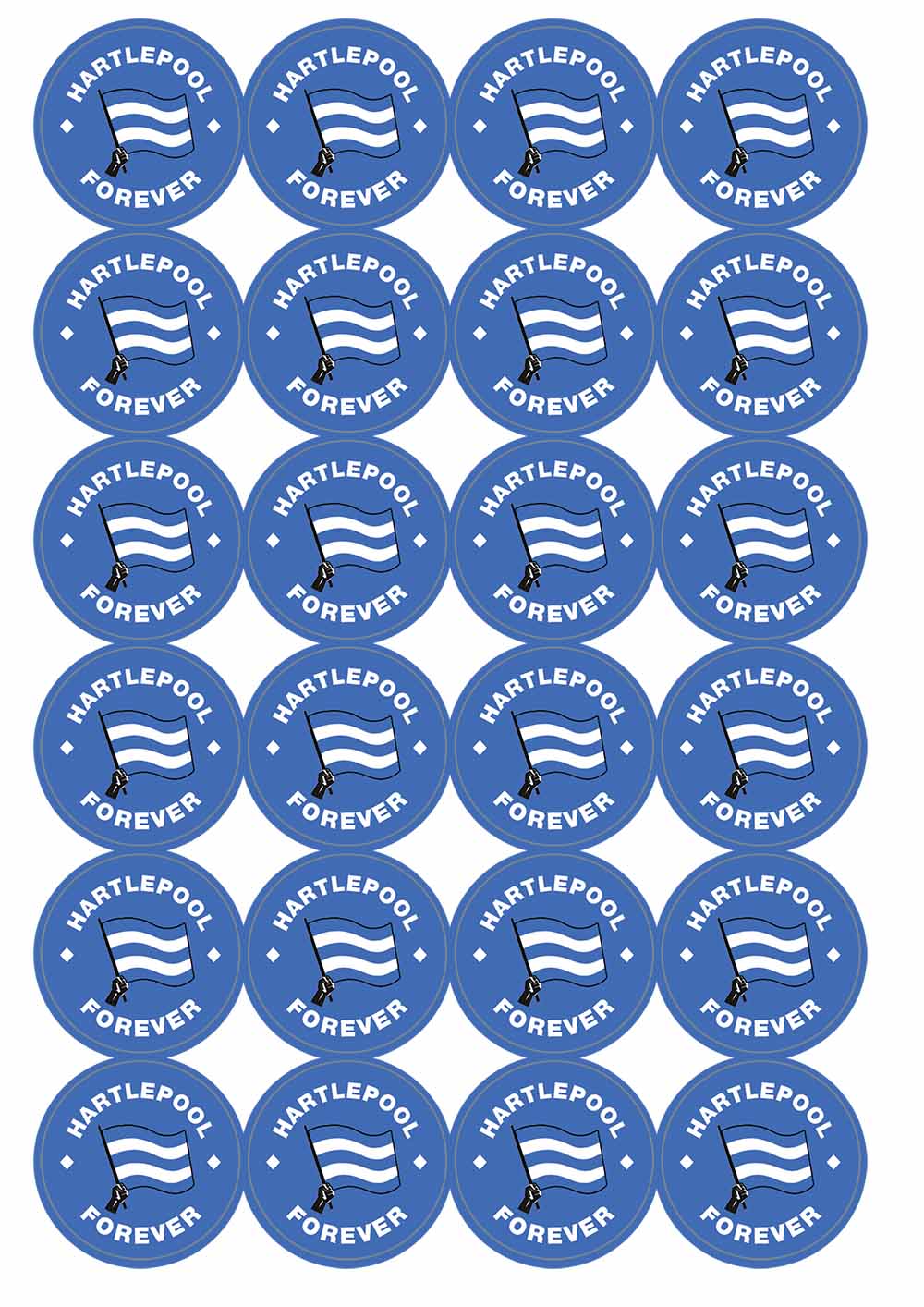 A picture of an A4 sheet of matte paper stickers