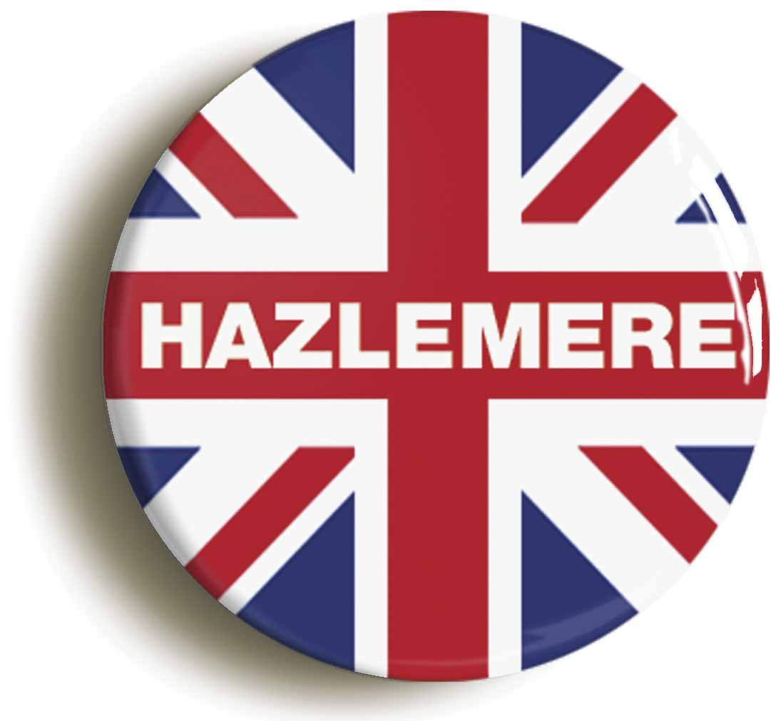 A picture of the front of the product, titled Hazlemere Union Jack Circular 50mm Fridge Magnet