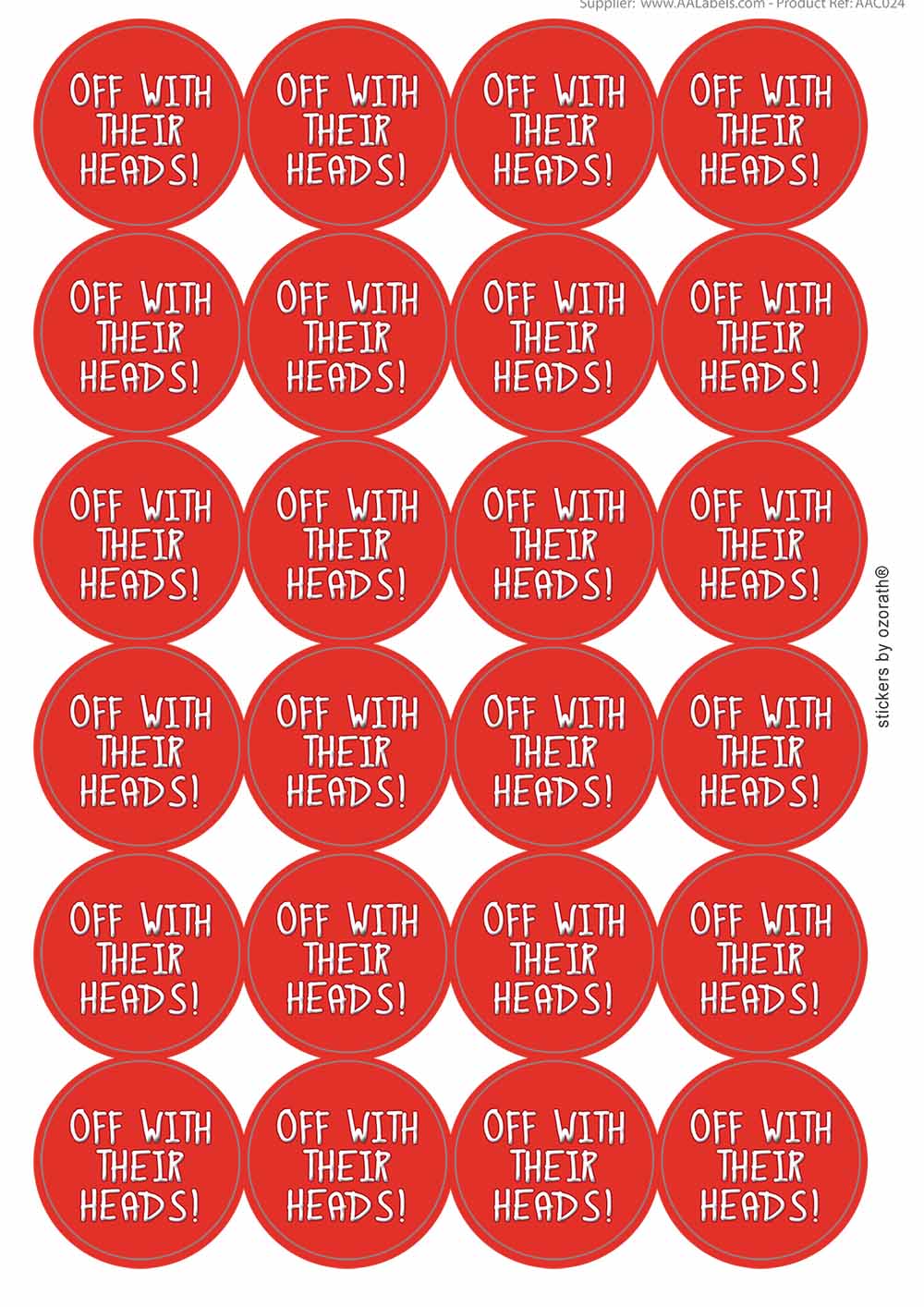 A picture of an A4 sheet of matte paper stickers