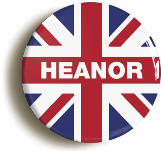 A picture of the front of the product, titled Heanor Union Jack Circular 50mm Fridge Magnet